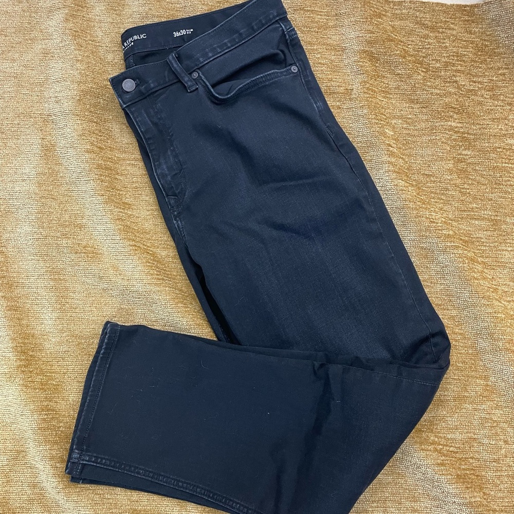 Banana Republic men’s traveler jeans. 36 x 30 slim fit. black - cotton blend